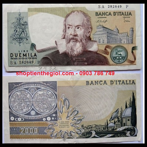Italia 2000 lira Galileo 1973 Cũ (tờ) - SP006123